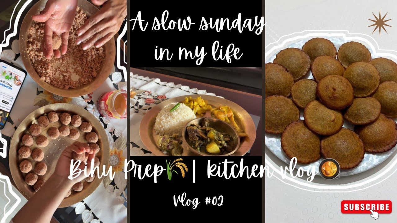 Slow Sunday at home🌤️🌻| Bhogali Bihu prep 🍃🍛| Cooking 🍳🥘 |kitchen vlog🤳📸