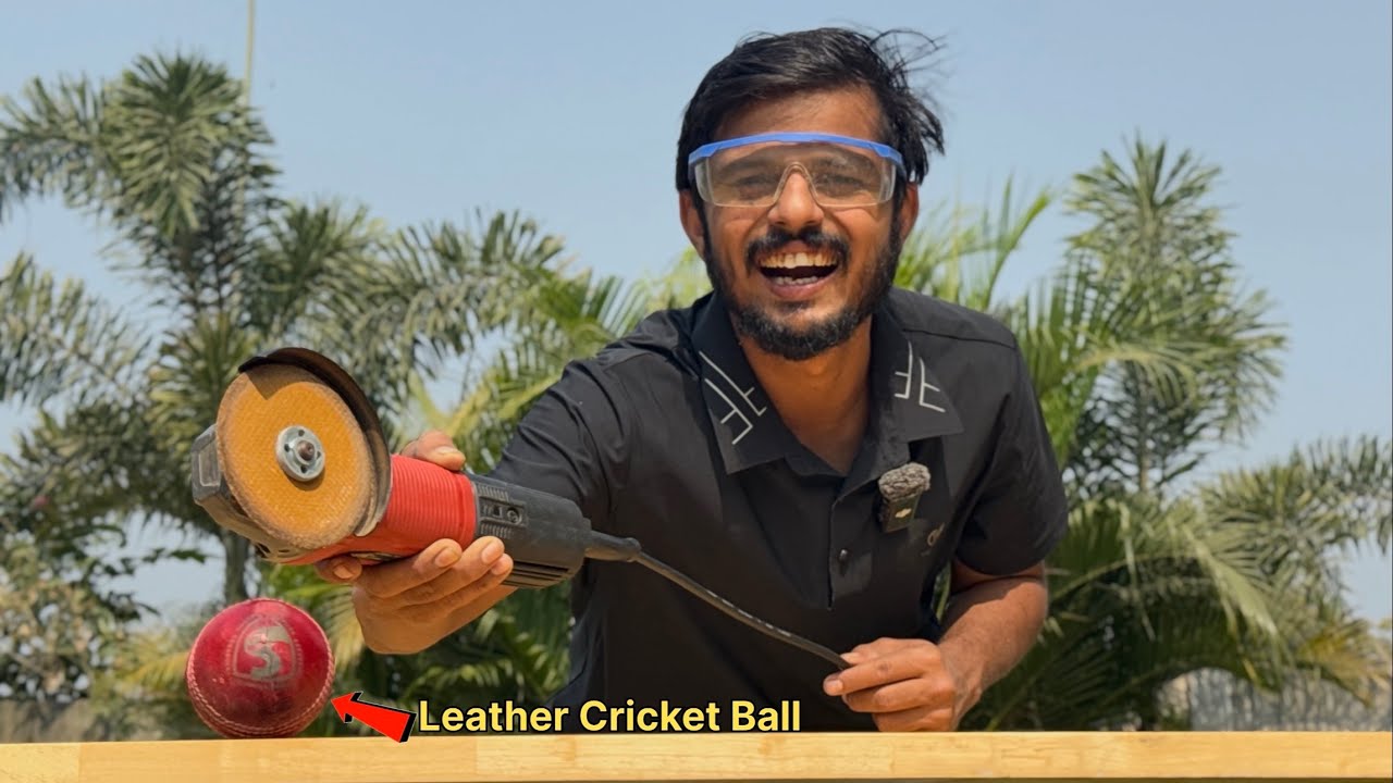 Leather Cricket Ball की असली ताकत! 😲 Grinder Test - desi jugad 