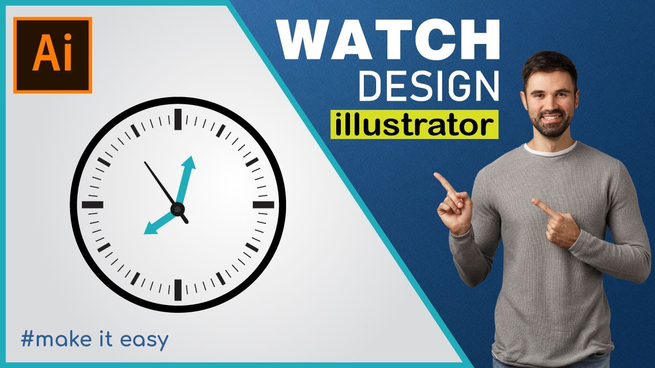 How to Design Watch and Clock Dial in Illustrator Tutorial | Rotate Tool | Scale Tool | Hindi | Urdu