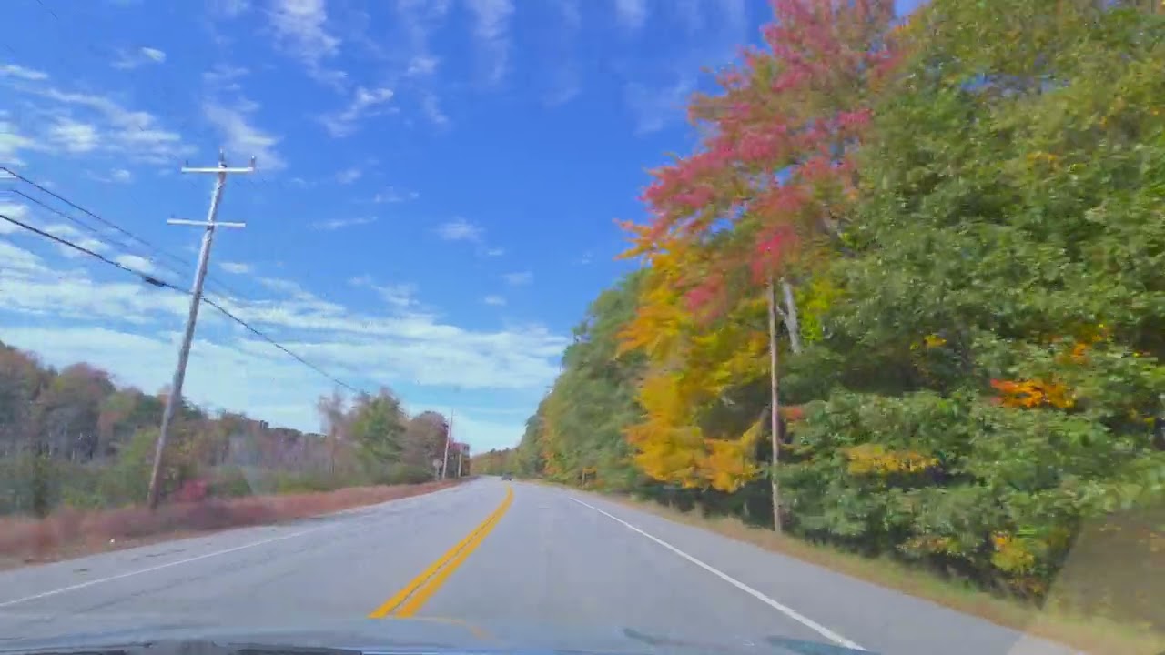 [4K] Old Town/Milford to Burlington, Maine: Fall Drive To the Woods - ASMR Soundscapes
