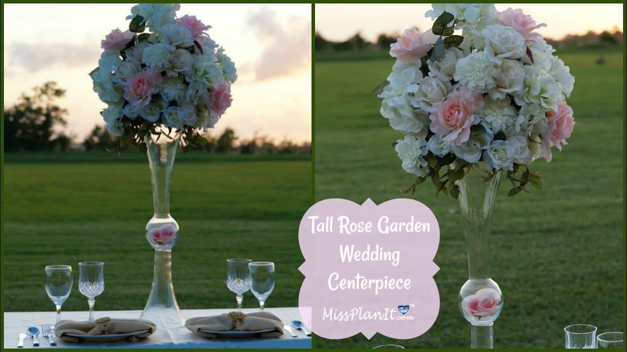 DIY Tall Rose Garden Wedding Centerpiece | DIY Tall Centerpieces | DIY Tutorial