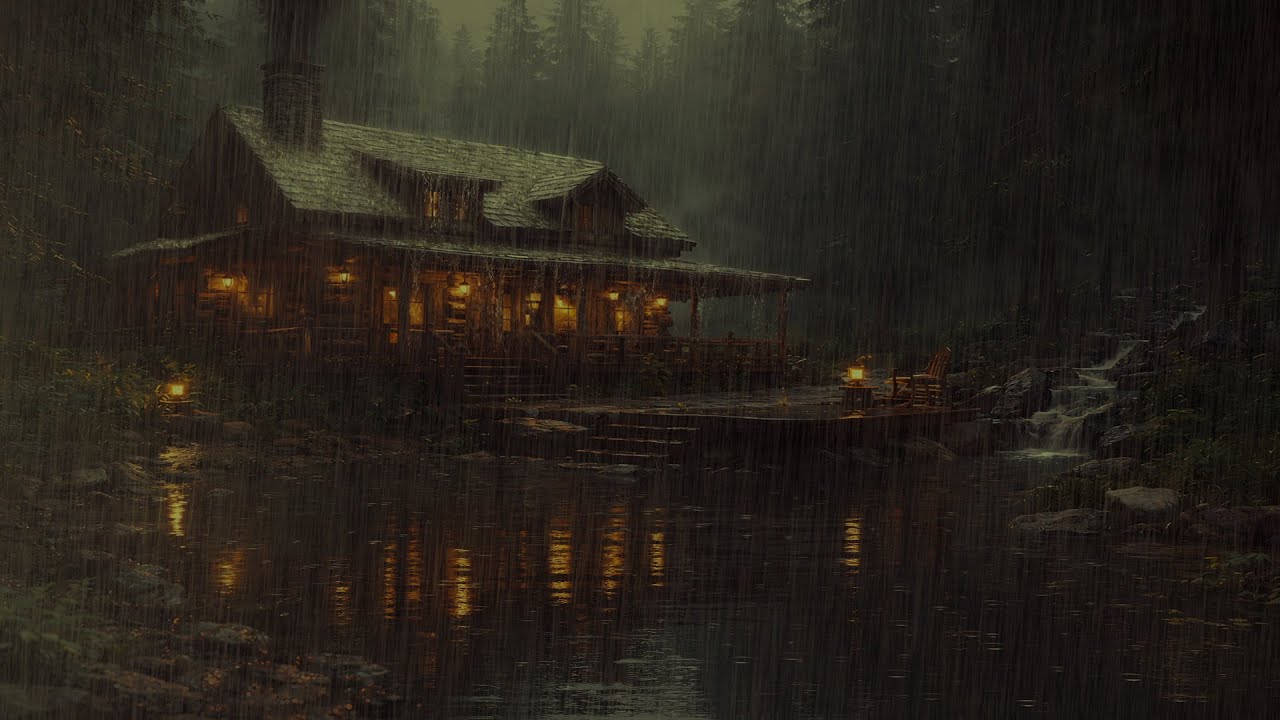 Night Thunderstorm 🌧️ Dark Forest Rain Sounds for Sleeping