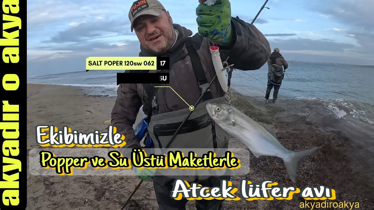 Popper ve Su Üstü Maketlerle Full Aksiyonlu Lüfer Avımız | La-Nina, Salt Popper, Venom