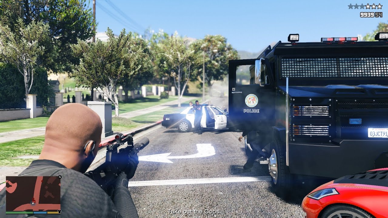 GTA V Rescuing Gerald From Police Custody + 10 Star Wanted Level Escaped(RDE 4.0.2)
