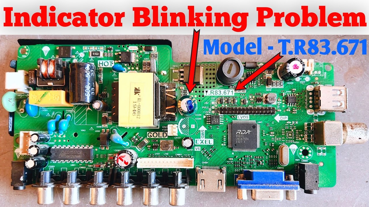 How To Repair Indicator Blinking Problem Combo Board 24 Inch Samsung LED TV -T.R83.671