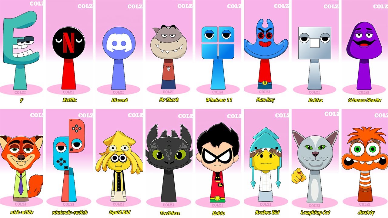 Incredibox Sprunki OC Phase 1 to Phase Huggy Wuggy, Coca Cola, Alphabet Lore, Netflix, Windows