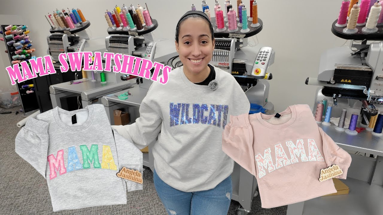 Making Mama Embroidered Sweatshirts using My Melco Summit & Thunder Laser | Mama Sweater Trends