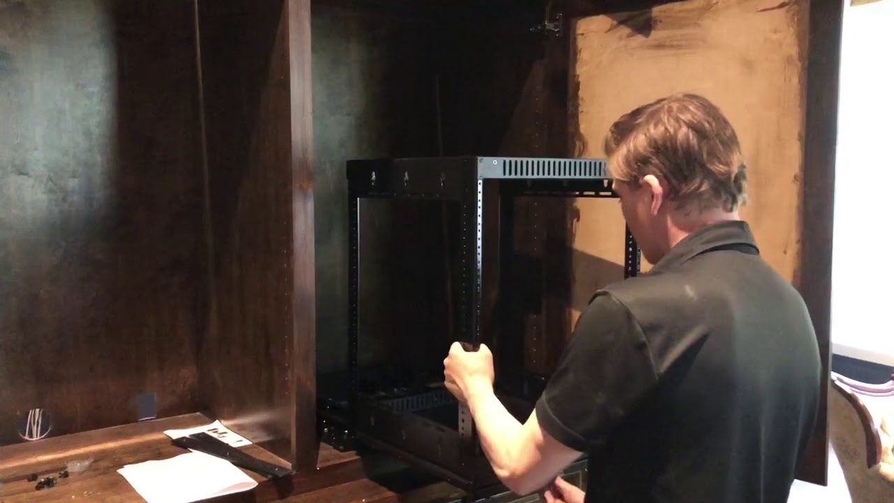 Cabinet Rack Slide Audio Video Shelving System by Dreamedia Home Theater