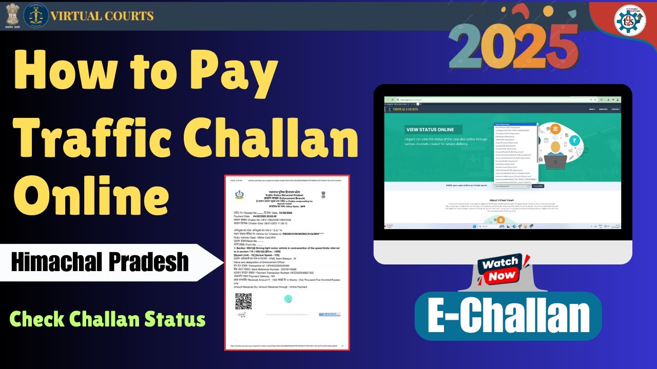 Pay your traffic challan online to Himachal Pradesh  2025 || How To Pay Challan Online #echallan