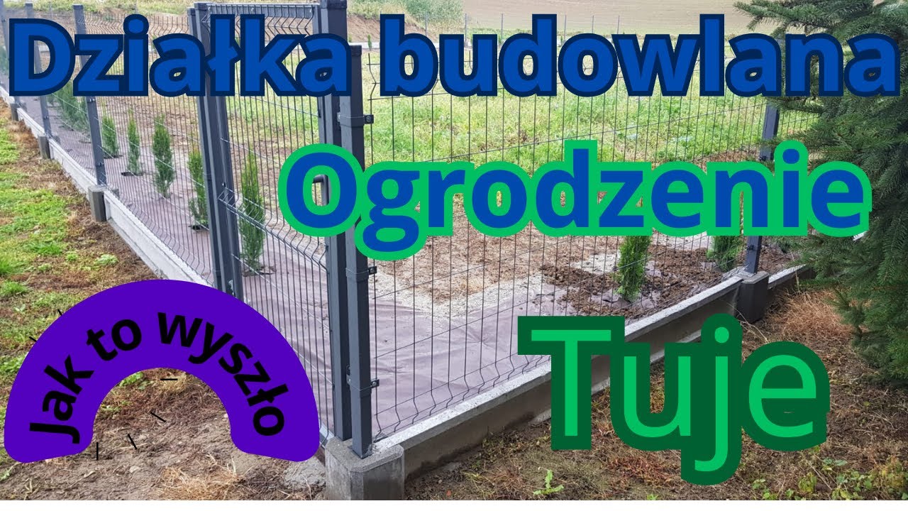 Działka budowlana@budowa domu parterowego w planie. Ogrodzenie działki i sadzenie tui