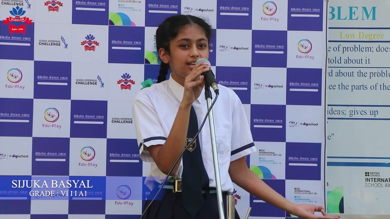Nepali Debate Competition || SIJUKA BASYAL || Babylon National School