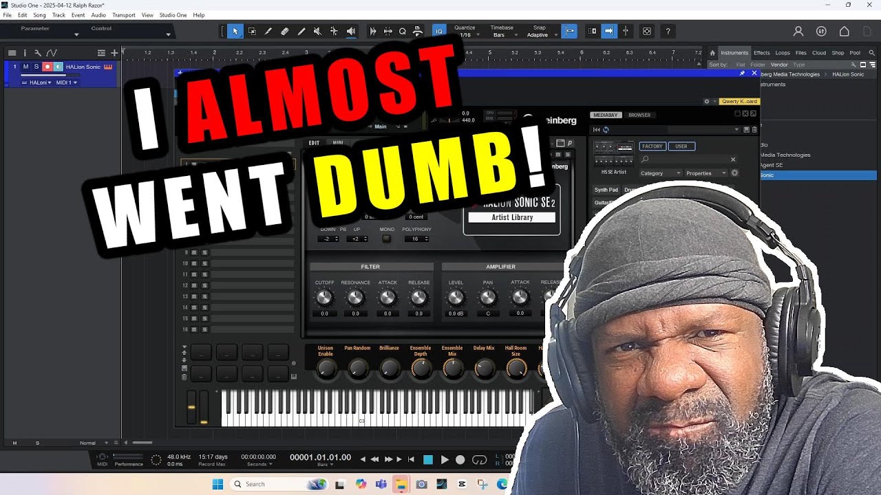 I almost made a whole Rap Song in Studio One Pro 6 with a Mouse