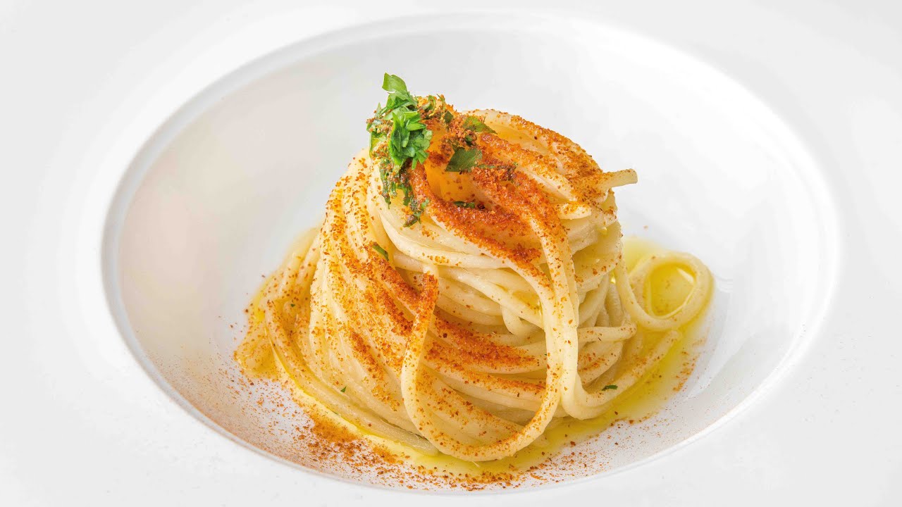 Spaghetti aglio, olio e peperoncino di Alessandro Negrini - Il Luogo di Aimo e Nadia