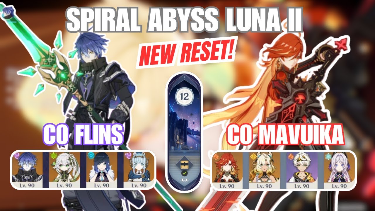 C0 Flins & C0 Mavuika Clear Spiral Abyss Luna 2 - Genshin Impact