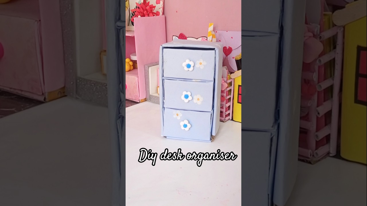 diy cute desk organiser ❤️✨||diy with  old waste box 