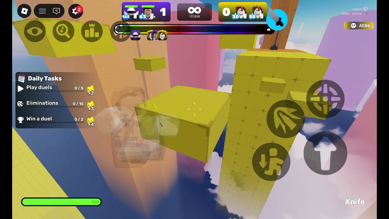 Doing hardcore parkour in rivals #roblox