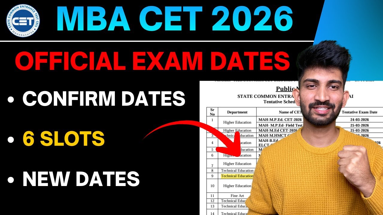 Mba Cet 2026 Official Exam Dates Released | MBA CET 2026 preparation