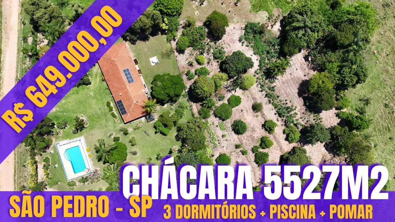Chácara com o melhor custo benefício de São Pedro. R$ 649 Mil e rico pomar produzindo [INDISPONÍVEL]