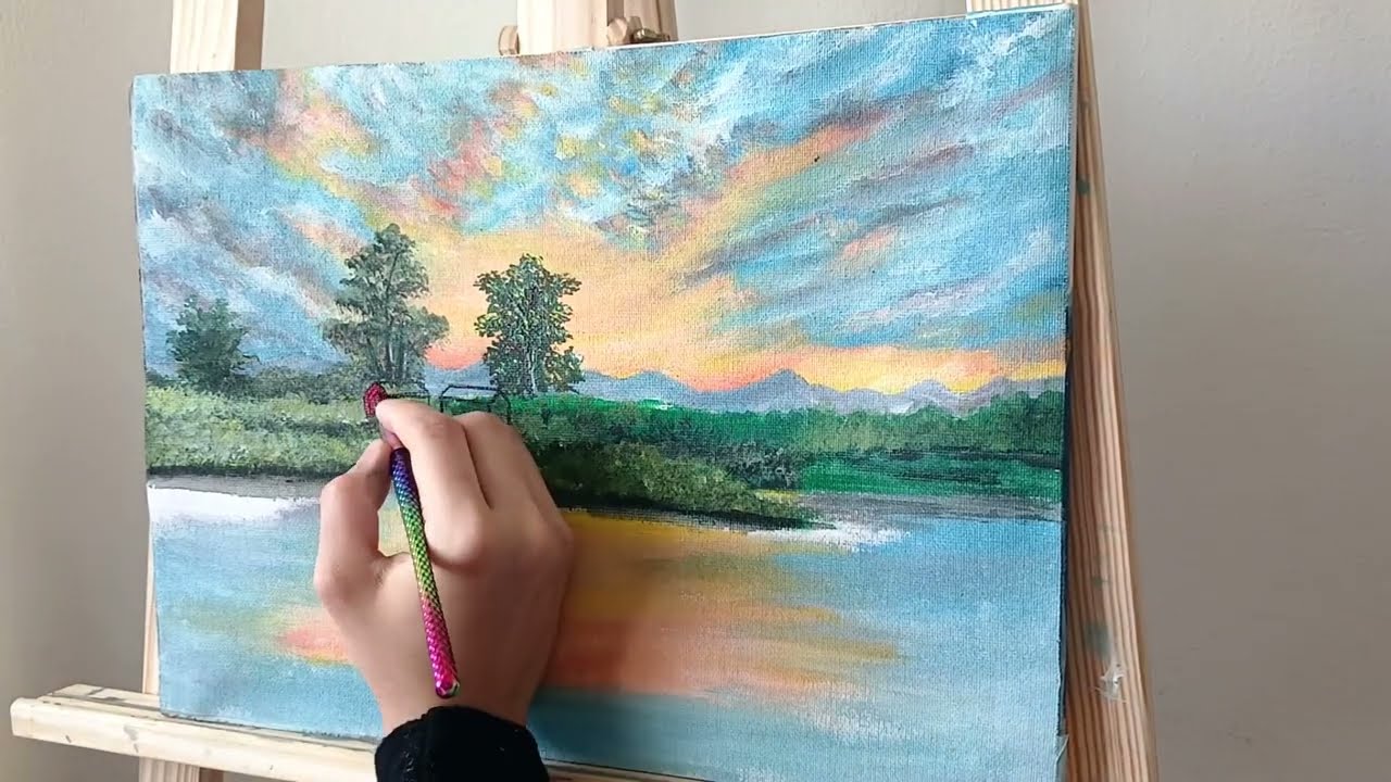 Watch Me Paint This Sunset Landscape | Art Timelapse