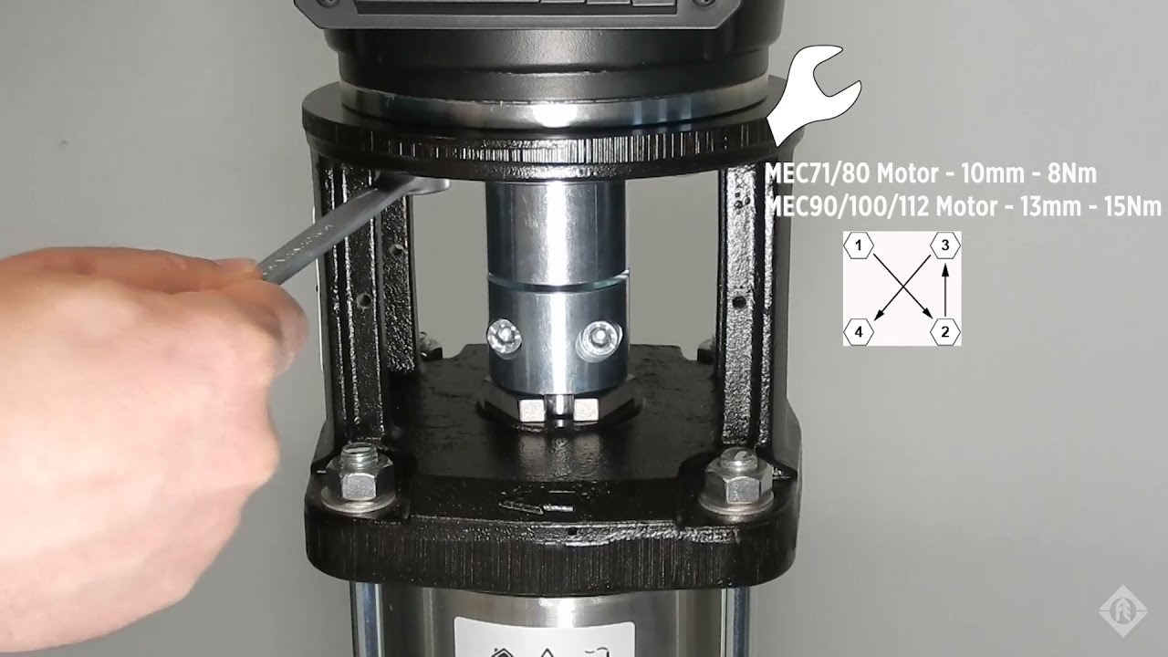 Replacement of cartridge mechanical seal for ETech EV pumps up to 4kW with upthrust Bearing