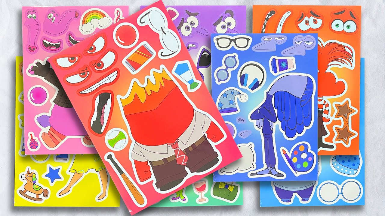 🌈 Decorate Sticker Book With INSIDE OUT 2: Anger, Disgust, Fear, Joy, Sadness, Anxiety