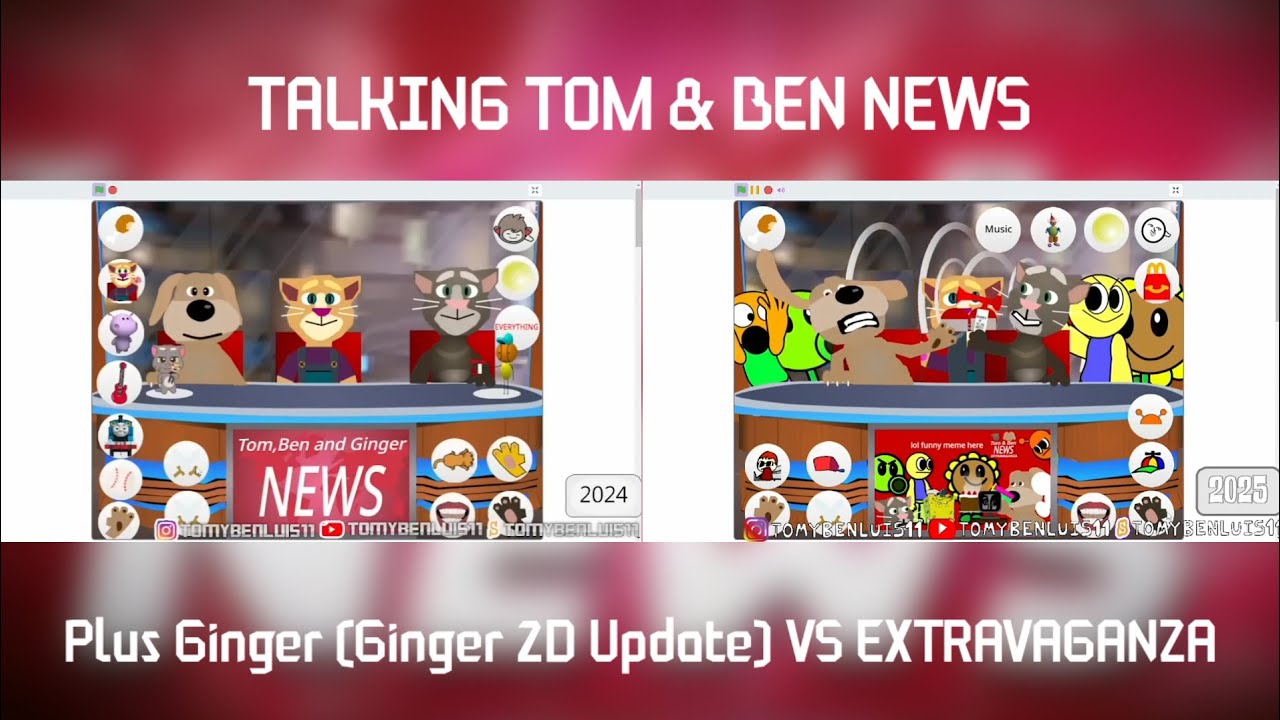 Talking Tom and Ben News | Plus Ginger (Ginger 2D Update) VS EXTRAVAGANZA All Characters
