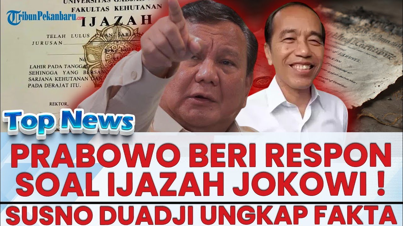 🔴 PRABOWO RESPON Soal Kasus Ijazah Jokowi, MANTAN KABARESKRIM Susno Duadji Ungkap Sikap Presiden