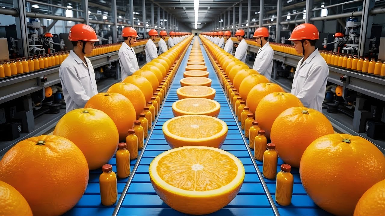 Inside a Mega Orange Juice Factory: This Is How Oranges Turn Into Orange Juice (The Whole Process)