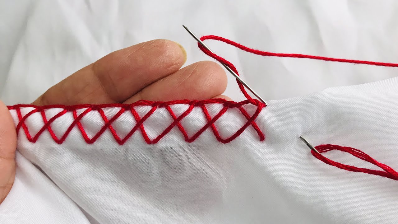 DIY Embroidery - Edging Stitch - Blanket Stitch Variation - Randa Embroidery