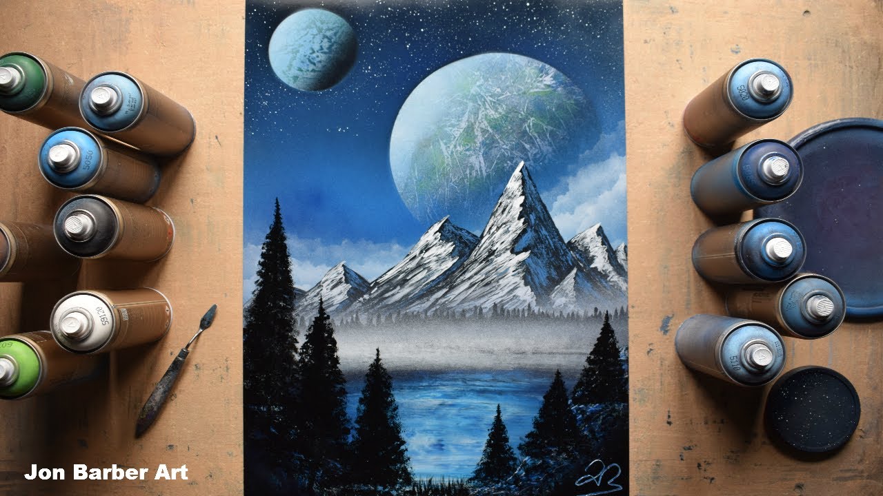 Blue Mountains - Spray Paint Art