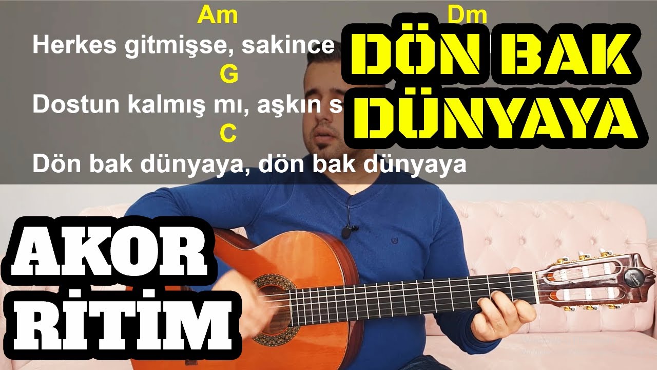 Pinhani - Dön Bak Dünyaya Gitar Dersi - Orjinal ve Baresiz (Kolay) Anlatım