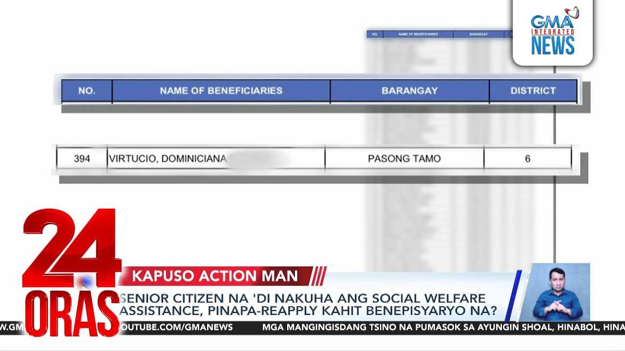 Senior citizen na 'di nakuha ang Social Welfare Assistance, pinapa-reapply kahit... | 24 Oras