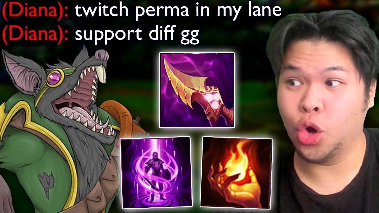 I play AP Twitch but I go TP Ignite and Perma-Roam to make enemy rage and Enemy Support comes too