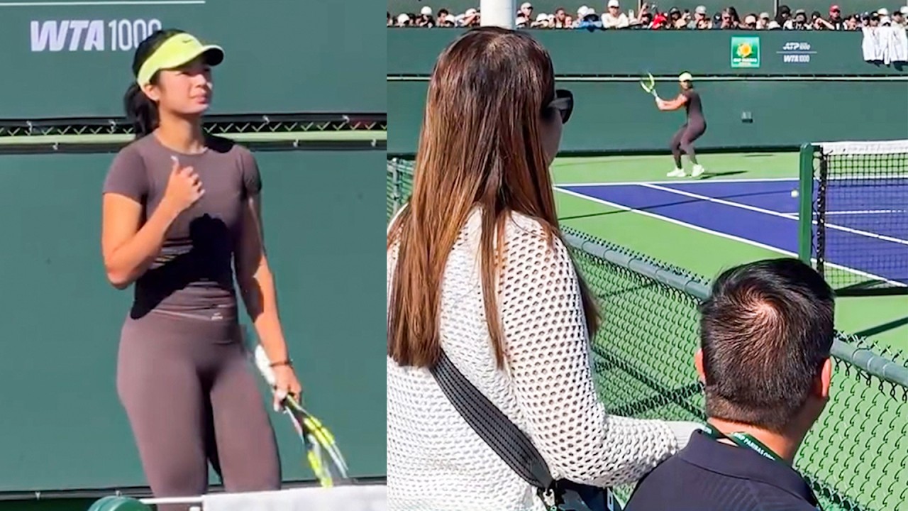 Alex Eala&rsquo;s Mom & Dad Came to Her Practice before Match vs Coco Gauff | Indian Wells 2026