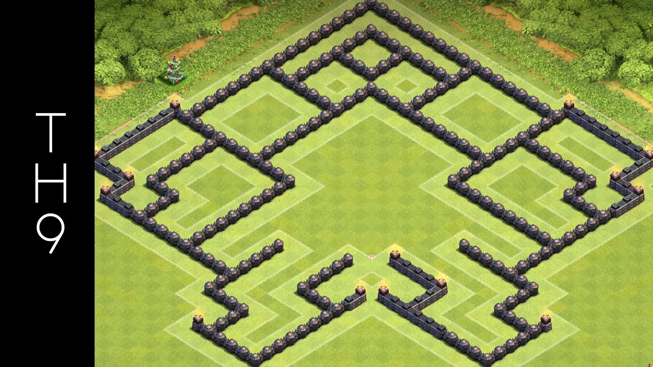 Clash Of Clans - TH9 Troll / Pushing (Trophy) Base 2015