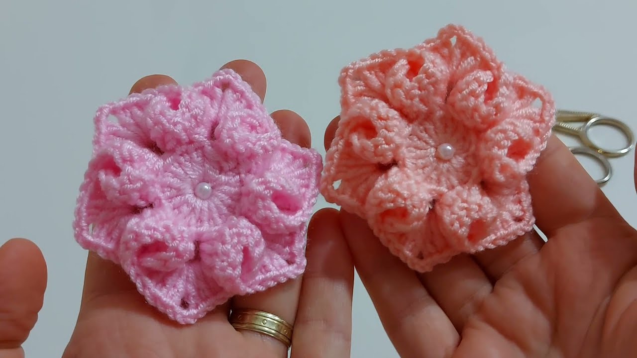 крючком цветок розы /Как связать цветок крючком / Простое вязание крючком цветов для начинающих