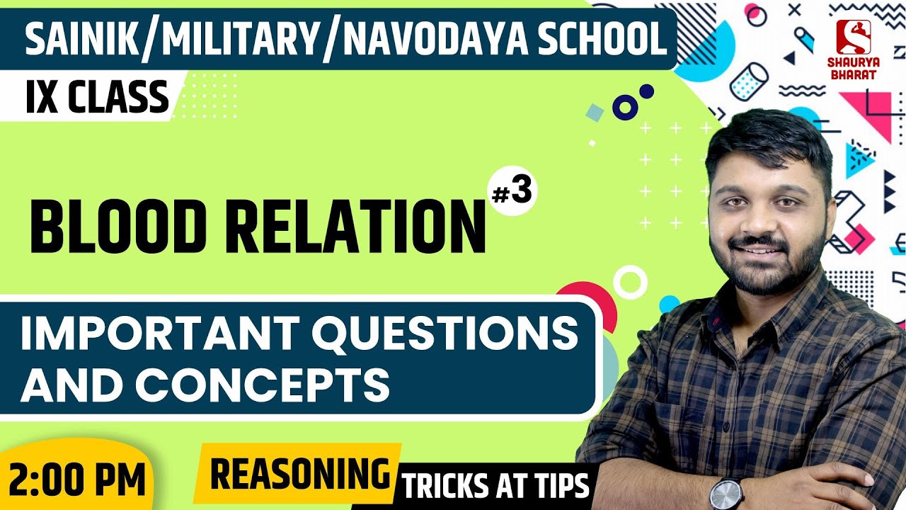 #70 Blood Relation (3) | Reasoning Class for NAVODAYA /SAINIK/MILITARY (IX)| By Rishabh Sir