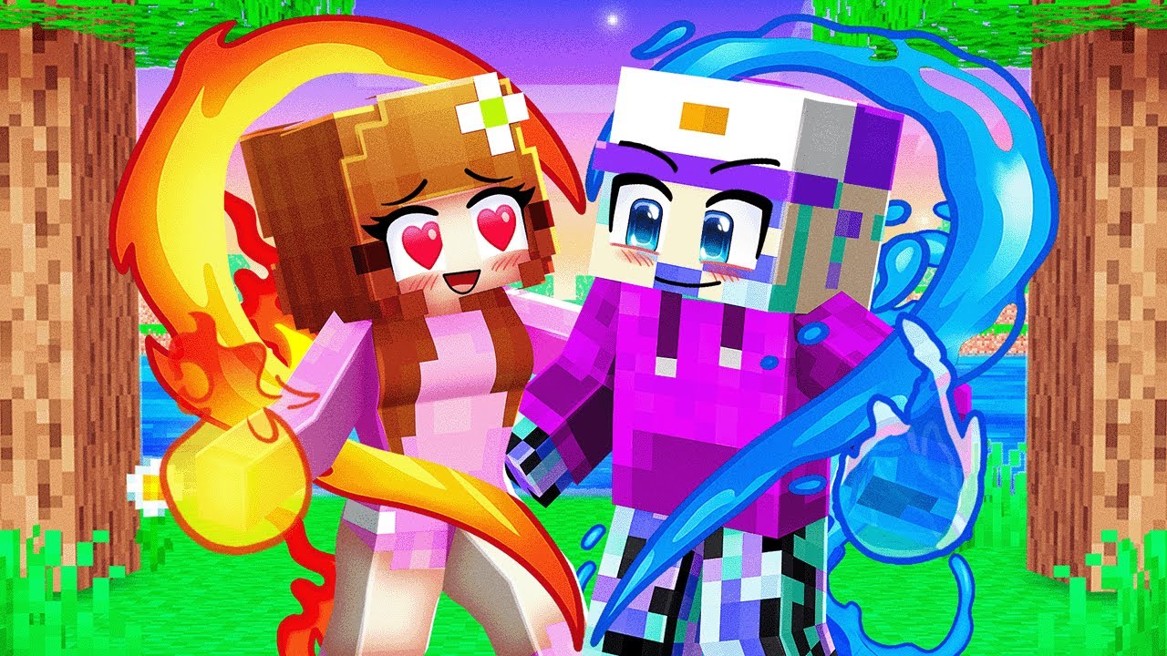 Fire Girl and Water Dash Love Story in Minecraft…
