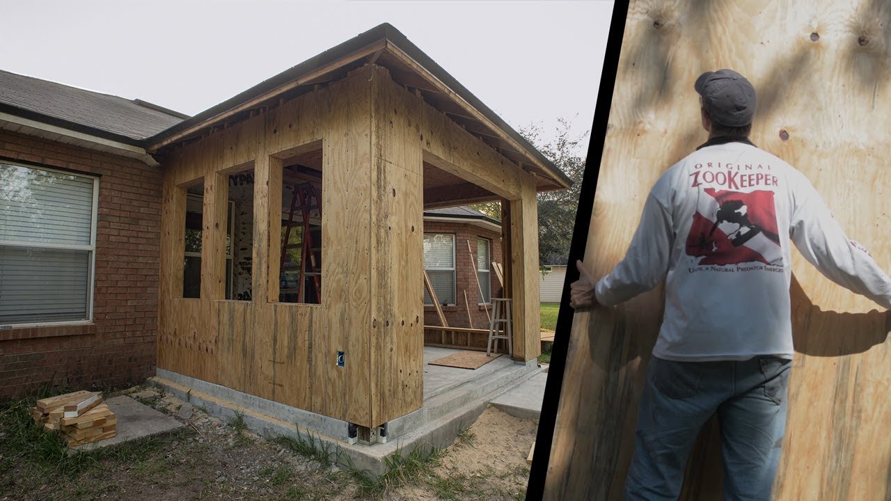 Installing Plywood Sheathing, Cutting Window Openings Vid# 7