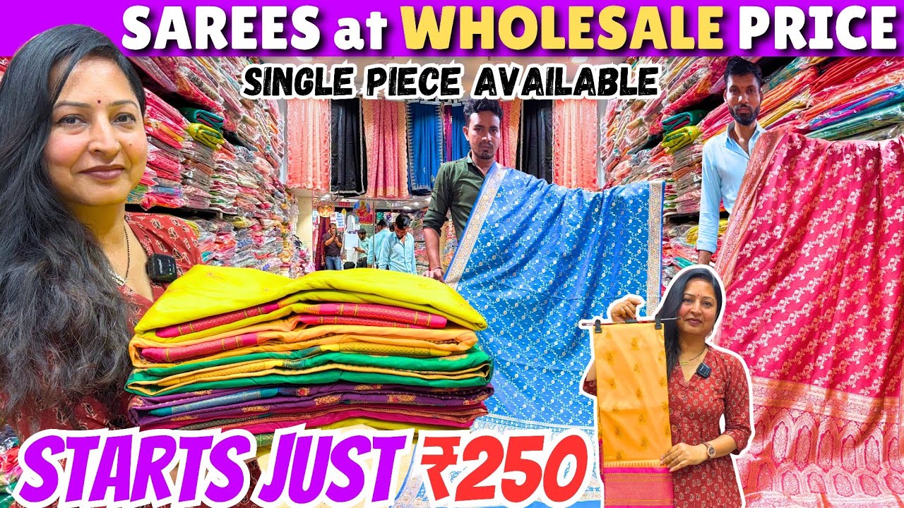 दादर's SAREE at WHOLESALE PRICE | Black Saree,Paithani,Pattu Silk | Dadar Hindmata Saree Market