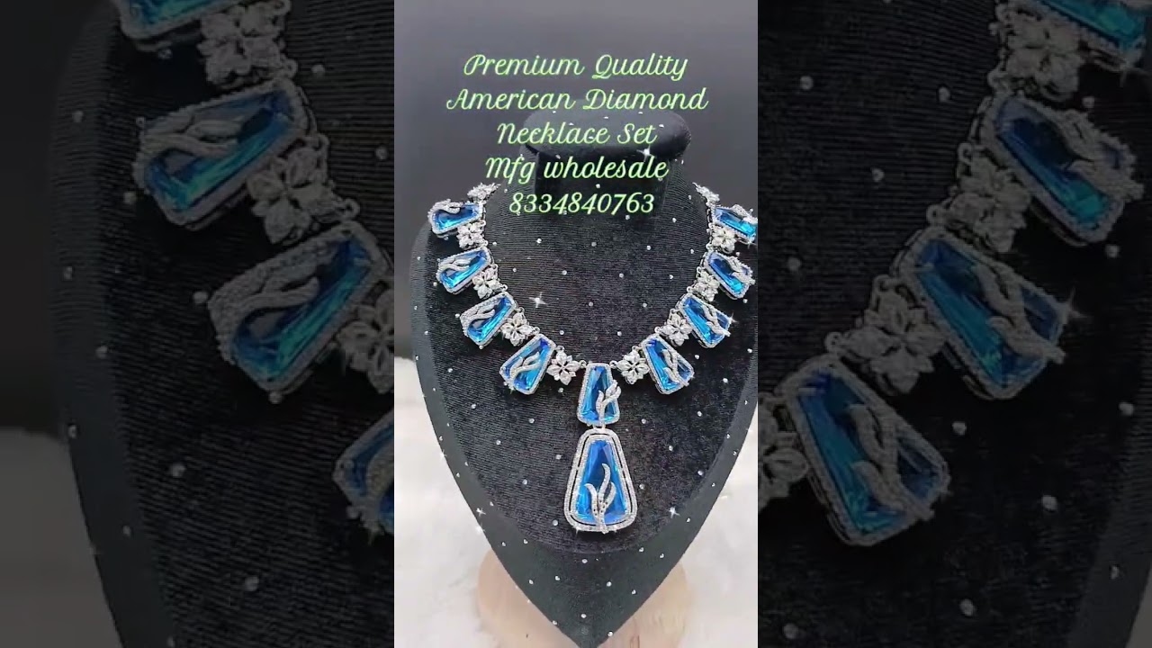 Premium Quality American Diamond Necklace Set Mfg wholesale 8334840763#shringar #jewellery #more