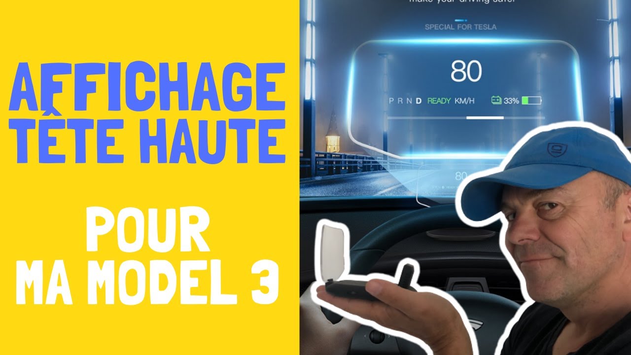 affichage tête haute sur Tesla model 3 (HUD)