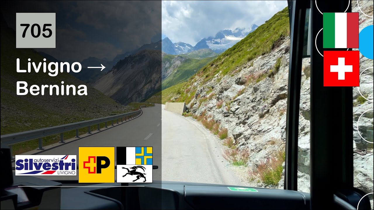 [4K] 🇮🇹🇨🇭 Cab Ride: SILVESTRI/AUTOPOSTALE GRIGIONI | 705: Livigno → Bernina | MB Citaro C2 Hybrid