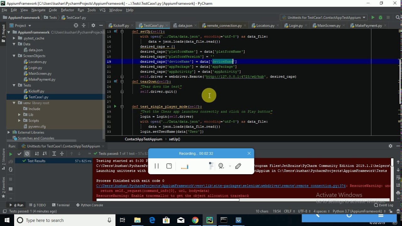 Creating a Python Appium Framework from Scratch - Part 03 - Data Driven