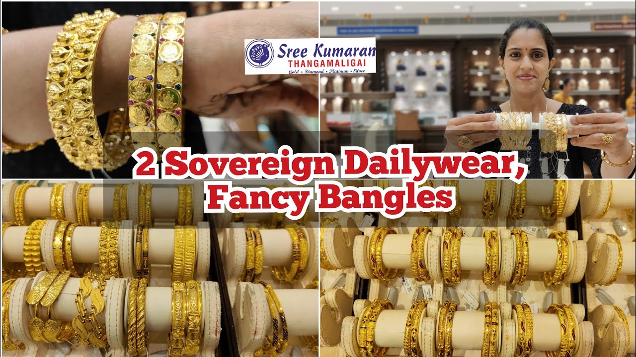 2 Sovereign Bangles | Light Weight Dailywear, Bombay, Kolkata, Dubai Fancy Bangles | Sree Kumaran