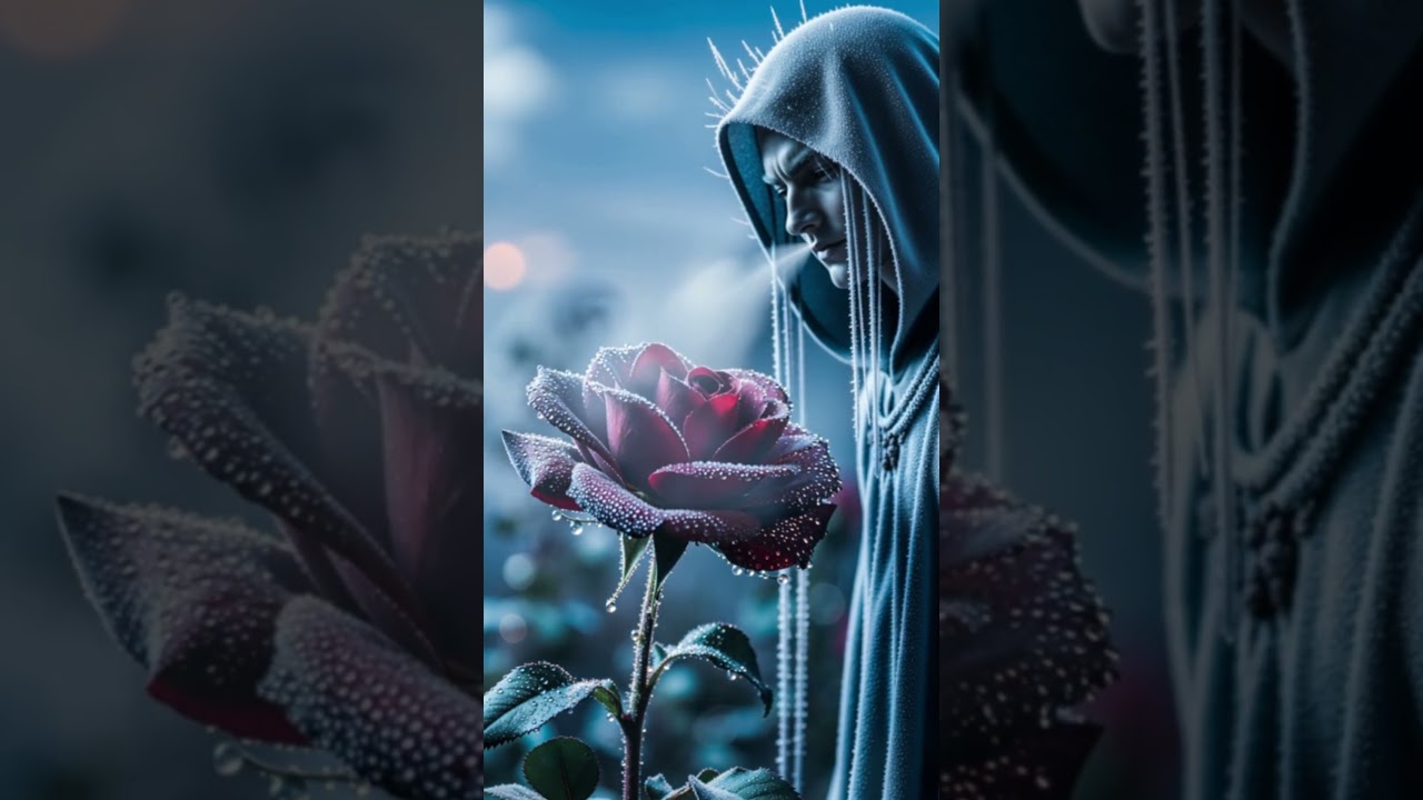 Winter Spirit & The Rose|#Rose #WinterSpirit #FantasyVideo #MysticScene #DarkAesthetic #AIart