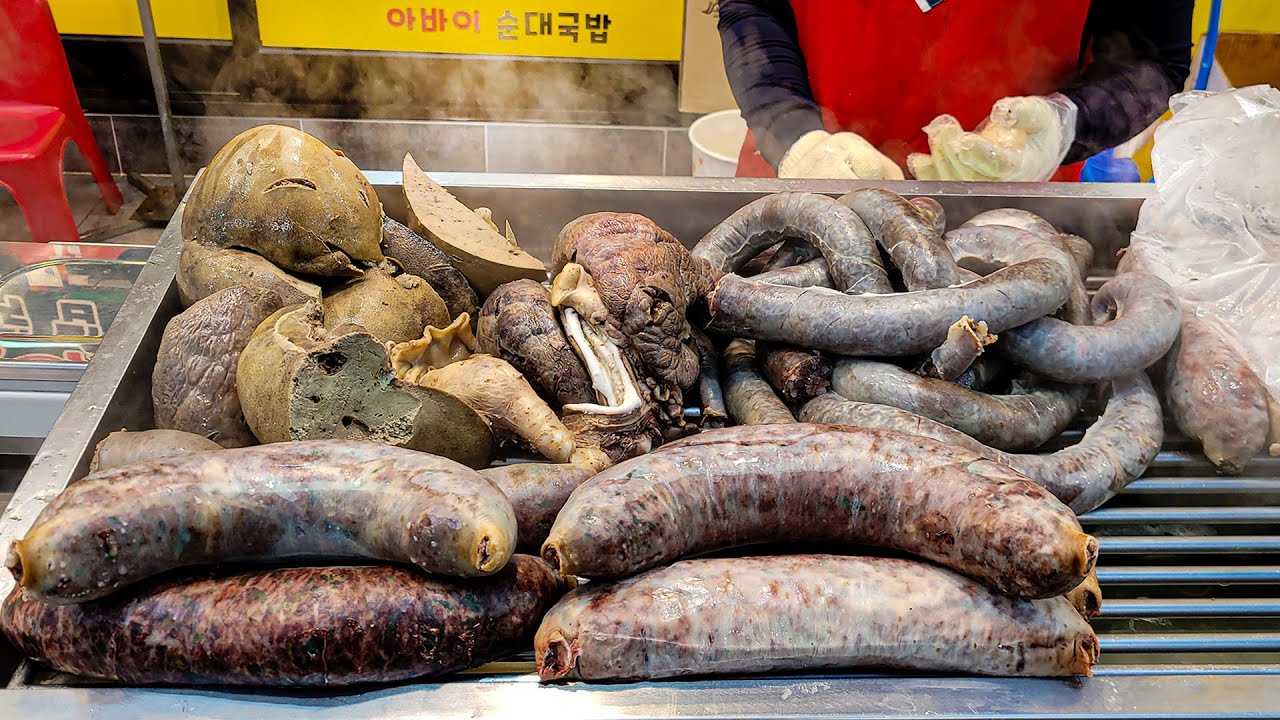 Korean Sundae, Pork intestine, Pork Feet [Korean Street food]