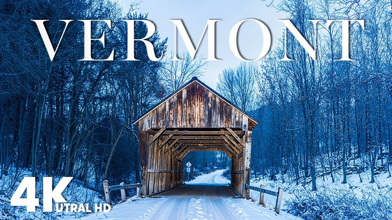 Vermont 4K - Relaxing Winter Wonderland of Charming Villages and Scenic Beauty