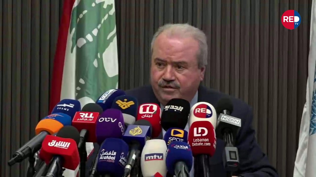 مؤتمر صحافي لوزير المالية ياسين جابر لشرح ما تقرر بشأن رواتب القطاع العام