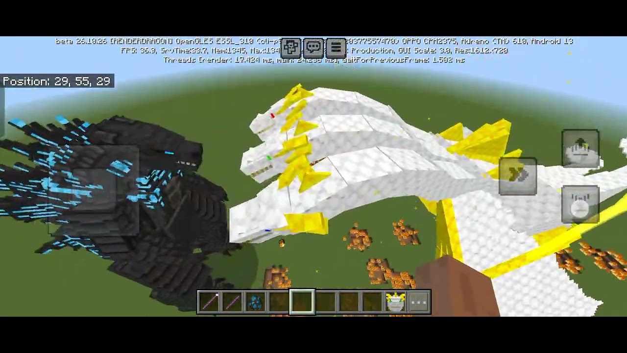 Titanus Gojira (Godzilla) vs Crysodrakon King In Minecraft Bedrock Mob Battles